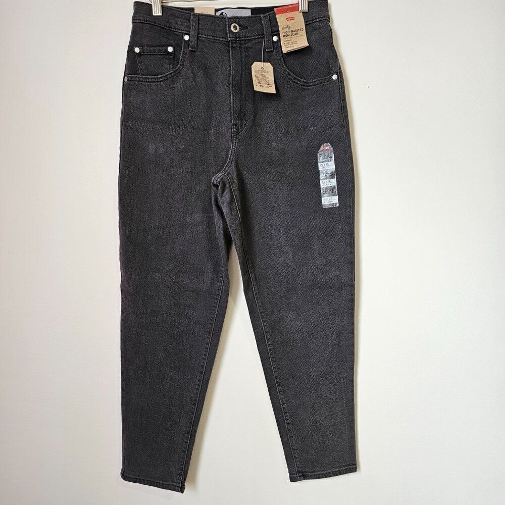 NWT LEVI'S STRAUSS SILVER TAB GREY HIGH WAISTED MOM JEAN SIZE W29 L27